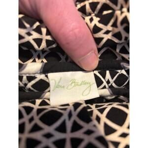 Vera Bradley Quitled Villager Tote Bag Black & White 12” by 9” by 8” EUC